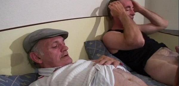  Voyeur Papy fucks nymph in threesome